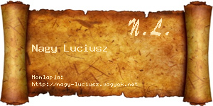 Nagy Luciusz névjegykártya